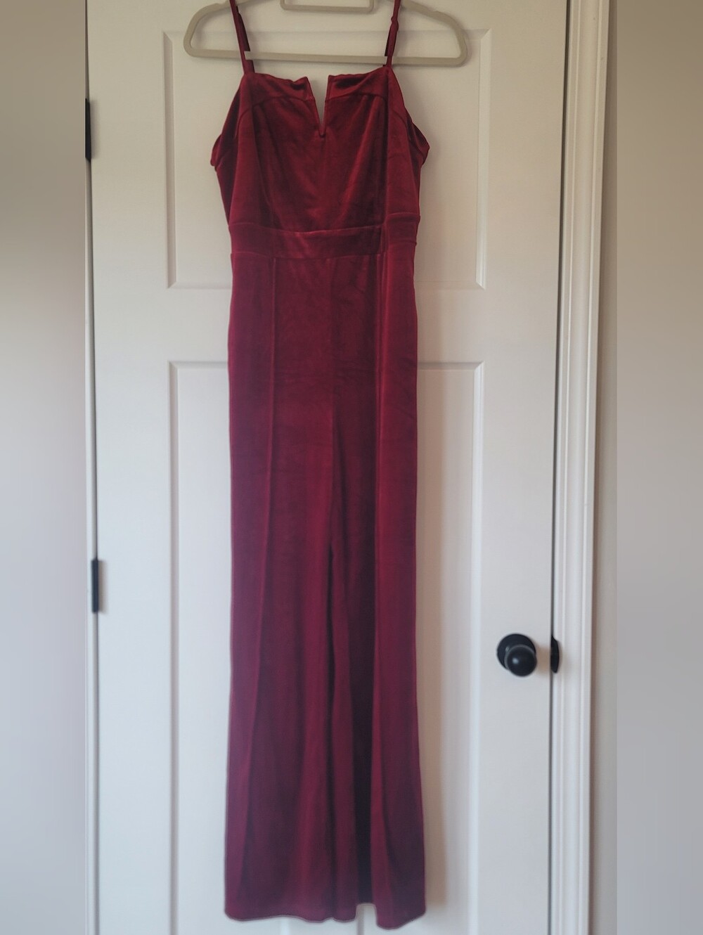 Sleeveless Velvet Jumpsuit in Deep Wine